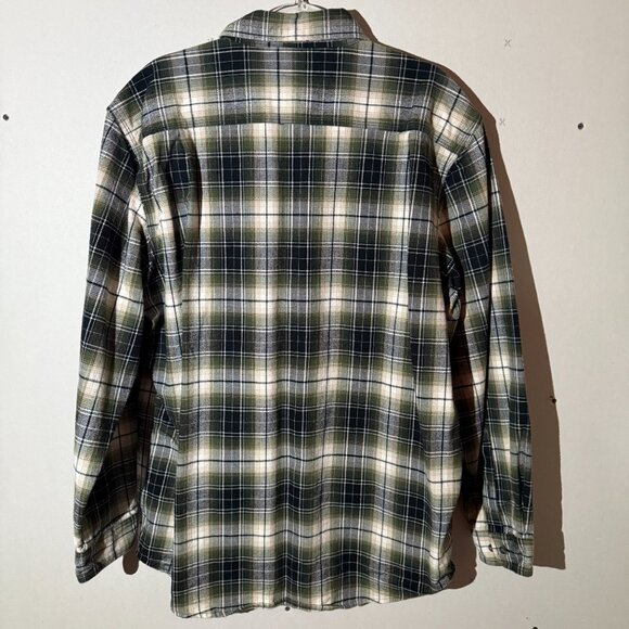 Carhartt ORG Fit 100% Cotton Button Down Shirt Mens L White Gray Green Plaid - Picture 3 of 3